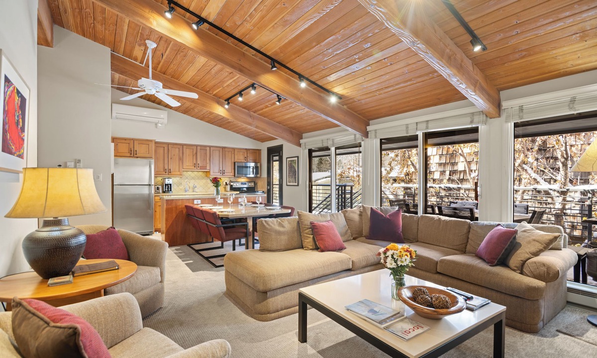 Aspen Condo | Bright Condo, Views of Aspen Mtn., Gas fireplace, Granite, AC, 3 blks to gondola
