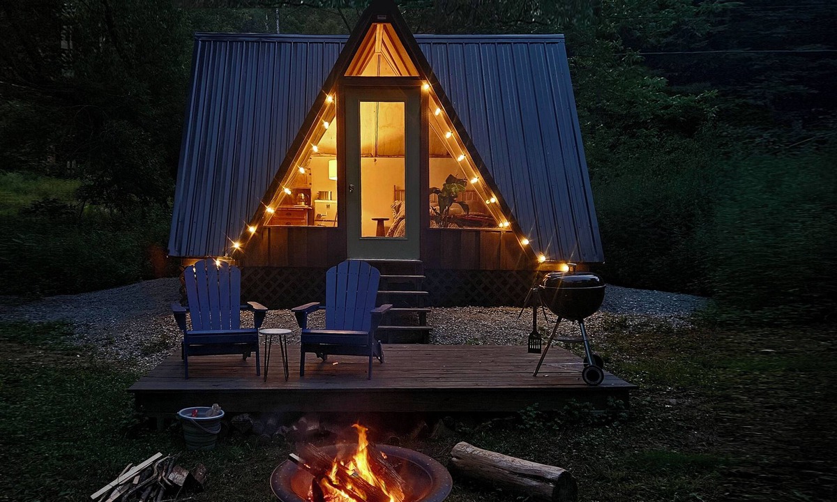 Keene Cabin | Cozy A-frame cabin surrounded by trees in Keene