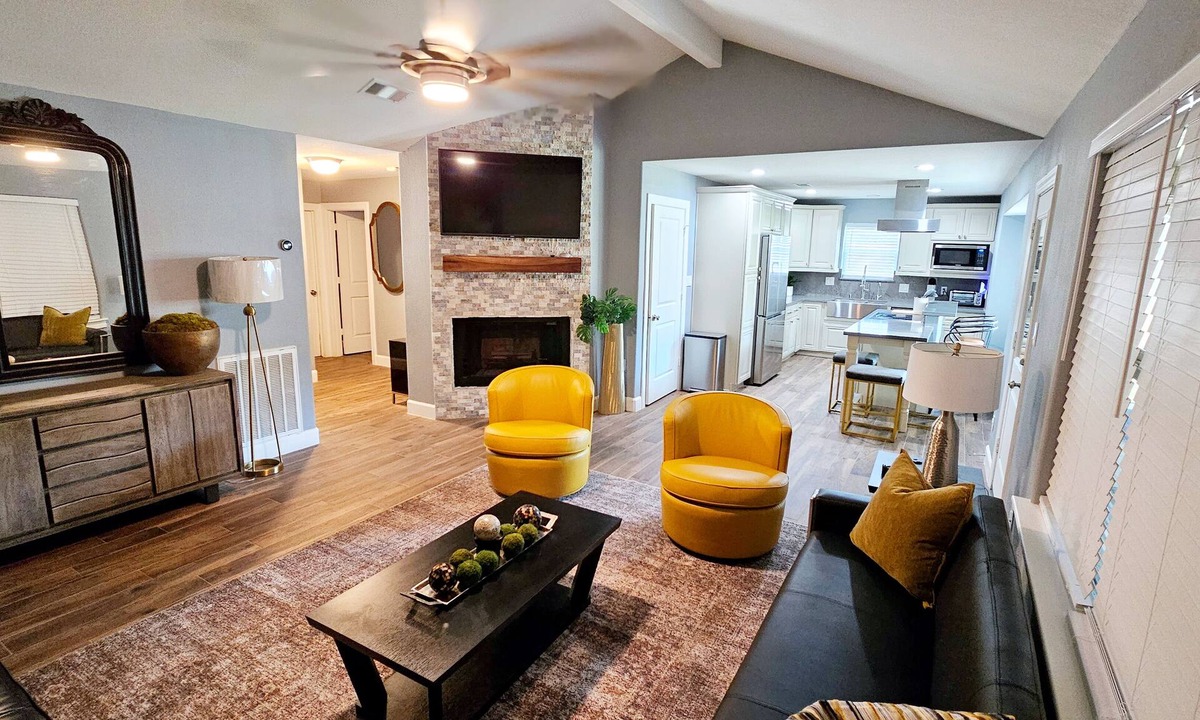 Cypress House | Mama’s Modern House is family and pet friendly, large yard, quartz countertops