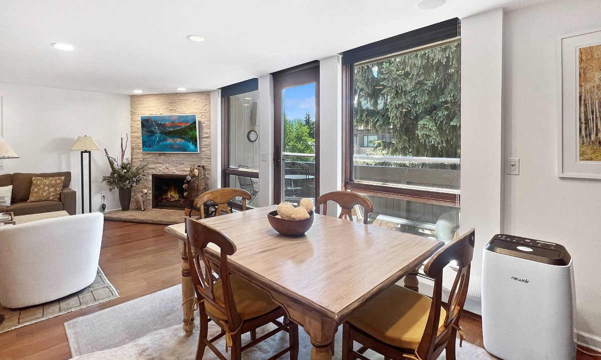 Aspen Condo | Mountain Views On Main St Aspen. Walk to Everything! Balcony, Gas FP, Elevator, Covered Parking, HT