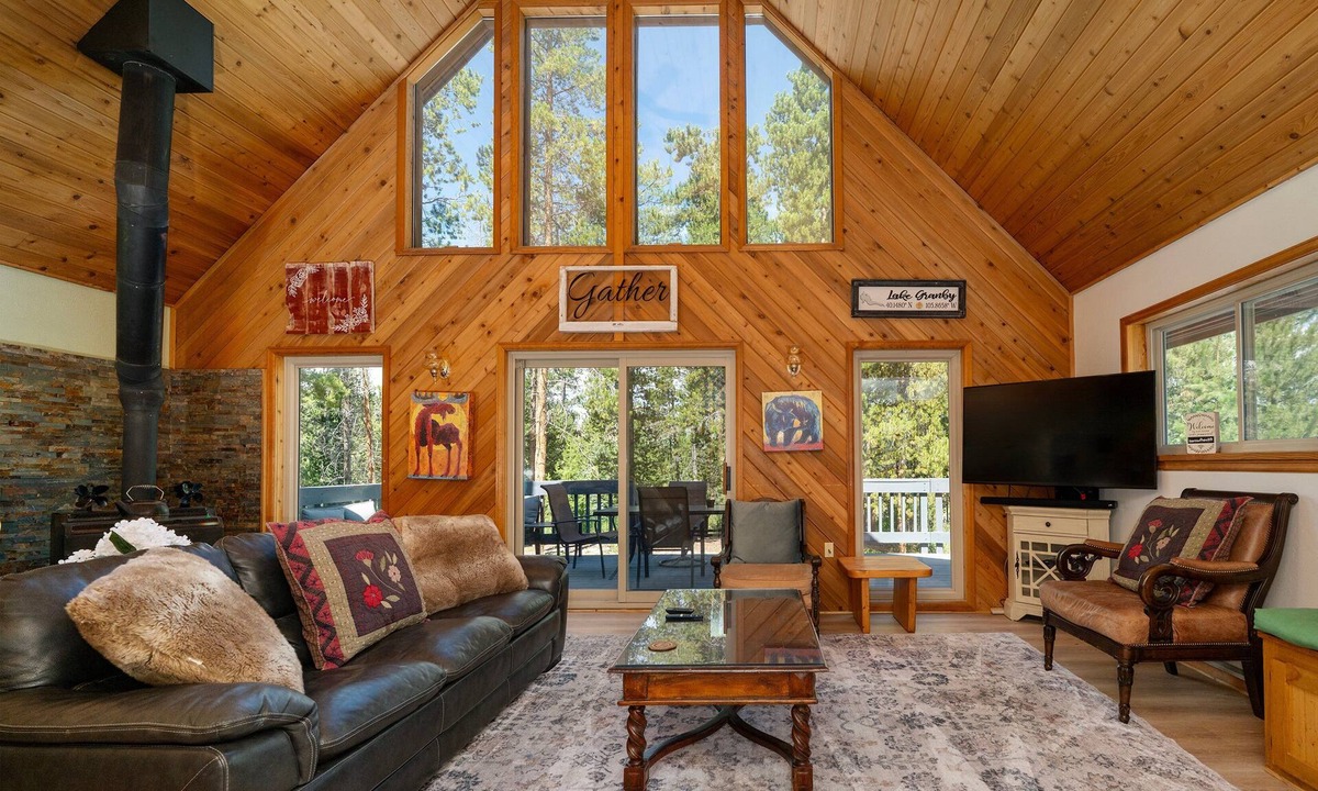 Granby Cabin | Pet Friendly! Wood Fireplace, Wraparound Porch, Firepit, Close to Lake Granby and Highland Marina