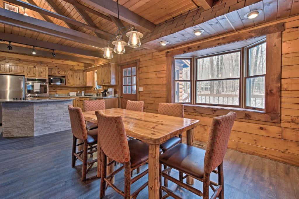 Locust Lake Village House | Pocono Log Cabin Fireplace, Fire Pits and Amenities