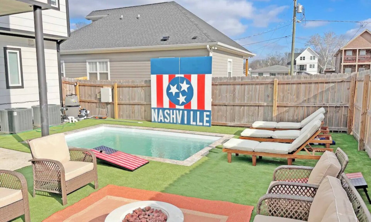 North Nashville House | Private Heated Pool, Hot Tub- Minutes From Broadway Sleeps 12!
