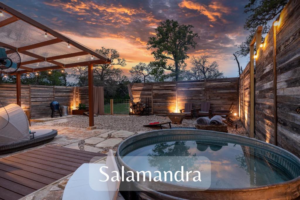 Wimberley Villa | Romantic Tiny Luxury Retreat w heated pool, sauna n outdoor shower in Wimberley 10 acres