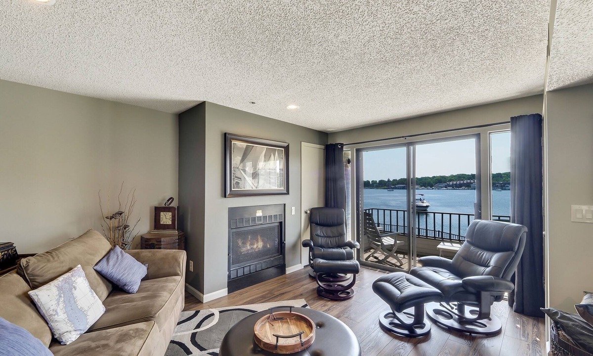 Charlevoix Condo | Waterfront Condo in Downtown Charlevoix | Pool, Hot Tub, Sauna | Sleeps 4