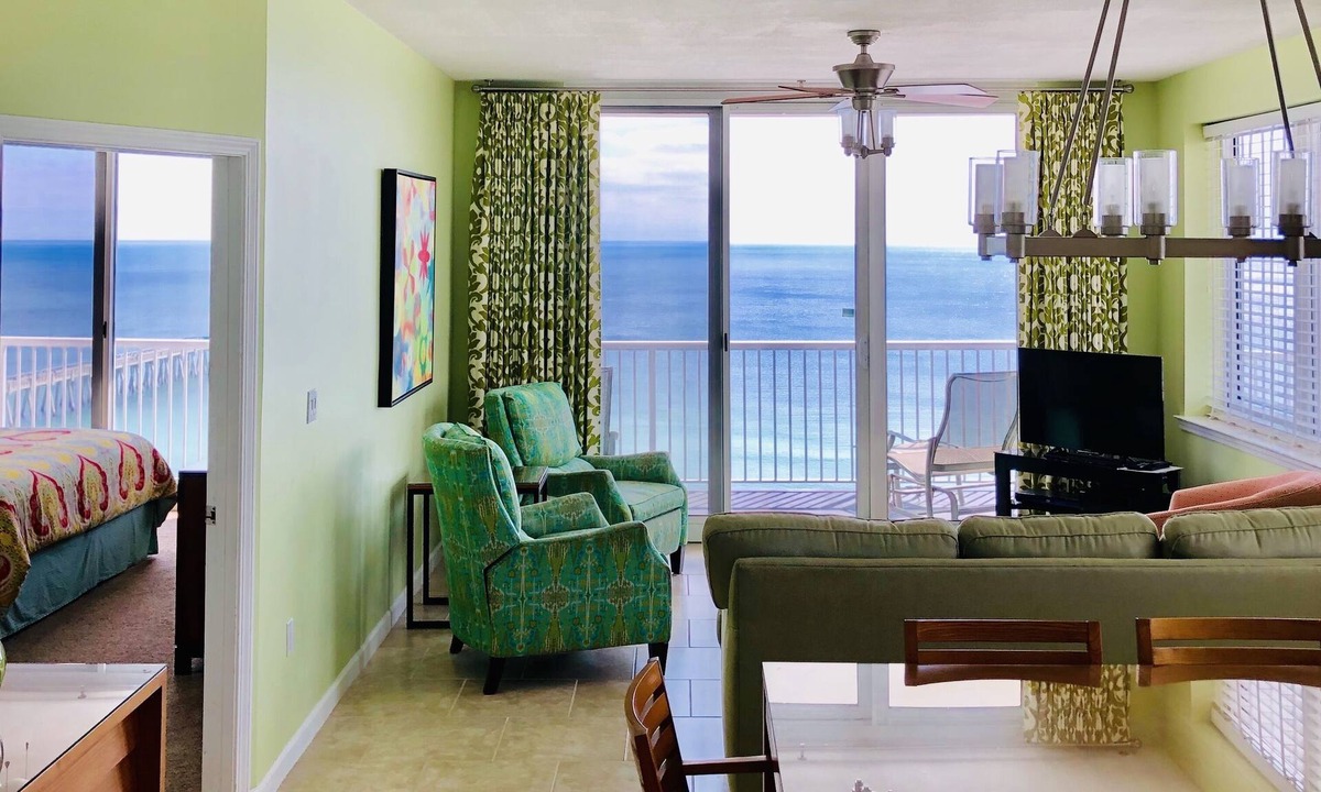 Navarre Beach Condo | Wrap Around Balcony with Beach & Sound Views from the 14th floor