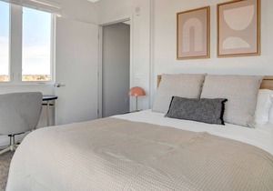 Airy Five Points 1BR w/ Roof Deck & Gym, walk to RiNo bars, by Blueground