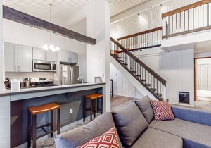 Charming, two-story ski condo w/a wood stove, free WiFi, shared pool, & hot tub