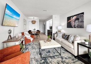 Cozy coastal condo with water view, pool, central A/C, & easy beach access