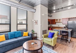 Modern apartment with fitness center