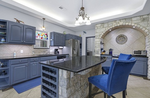 Spring Branch House | 5BR Fantasy Castle | Hot Tub, River Access, Media Room, Pond
