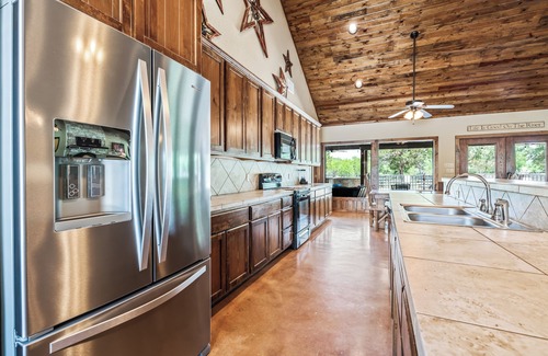 Concan House | Just steps from THE Frio River in Concan, single story home with private pool