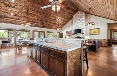 Concan House | Just steps from THE Frio River in Concan, single story home with private pool