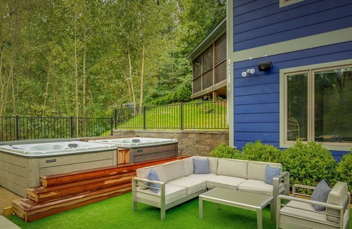 Berrien Springs House | Modern Country Home w/ Heated Pool, 2 Hot Tubs, Fire Pit & Home Theater