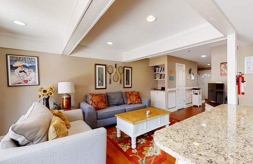 Shipyard Plantation Condo | Modern, light-filled villa with 2 living areas, pool, easy beach access, & patio