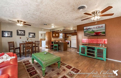 Ruidoso House | 'Permit to relax Granted!' at License to Chill with hot tub and detached Game Room.