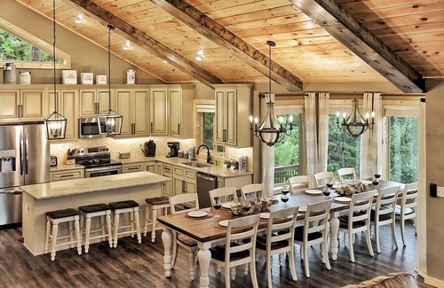 Chalet Village Cabin | PHENOMENAL Luxury Cabin! VIEWS! HUGE Decks! Game Room! Theater! 6 Master Suites!