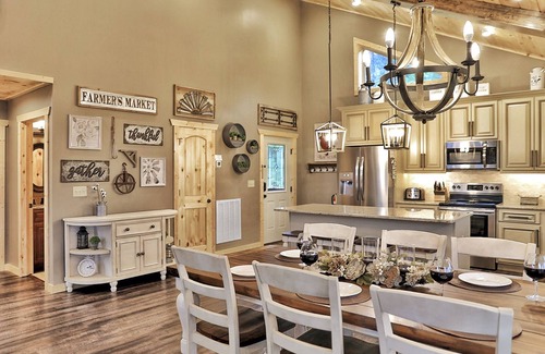 Chalet Village Cabin | PHENOMENAL Luxury Cabin! VIEWS! HUGE Decks! Game Room! Theater! 6 Master Suites!