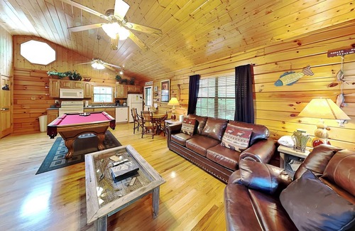 Sevierville Cabin | Romantic escape in the woods w. hot tub, fireplace + indoor pool access