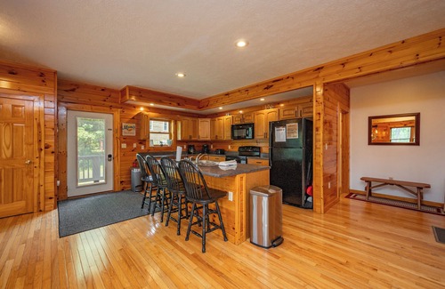 McHenry Cabin | Rustic Log Lodge w/Fireplace & Hot Tub