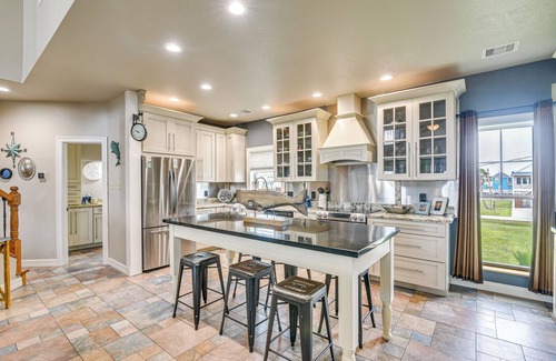San Luis House | Steps from Gulf: Freeport Home w/Water Views
