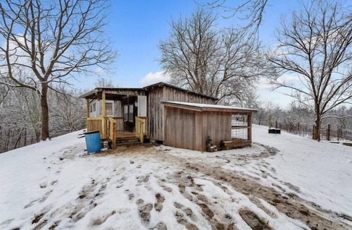Sharpsburg House | 8700 Wood Rd, Chesterhill, OH - Property with a small cabin and a single family home
