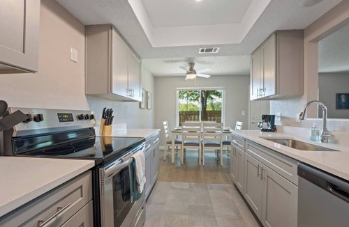 Springwoods Apartment | Airy and cheerful, newly renovated home is your sanctuary in bustling North Austin! 1,100+ SF of living area with roomy walk-in closets and large private backyard let you unpack and unwind.
