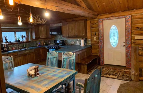 Branch Cabin | Beautiful Log Cabin 11ac. 4 br. 2.5 ba. on snowmobile trails in Manistee forest.