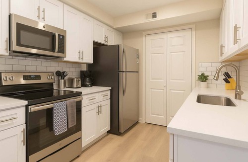 North Arlington Apartment | Calm 1BR King Retreat | Poolside Bliss w/Gym & Parking