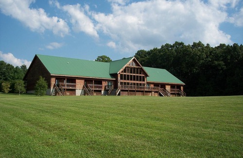 Spencer Cabin | Cozy cabin with fire pit, hot tub, and pool, and a swing set in the backyard!