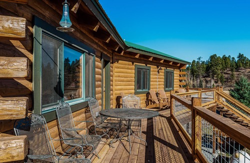 Pagosa Highlands Cabin | Large family-friendly cabin with game room, hot tub, & wraparound deck
