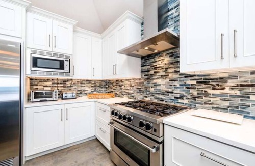 New Buffalo House | Luxury lakefront home w/heated saltwater pool, cabana at top of beach stairs