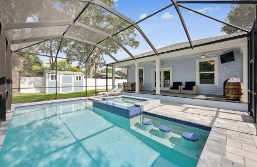 Riverside Heights House | Luxury Stay Heated Pool and Hot Tub Fenced Yard