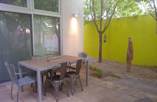Huning Castle House | Modern home in historic downtown ABQ - Rooftop with Hot Tub and Lounge Area
