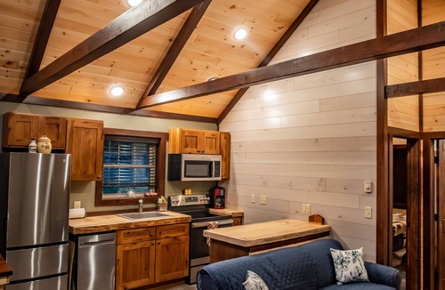 Glenfield Cabin | Mountain River Log Cabin on Otter Creek Scenic Natural Soaking Pool