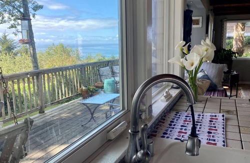 Westhaven-Moonstone Cottage | Ocean View Beach House- lush acre with gardens and a trail to beach!