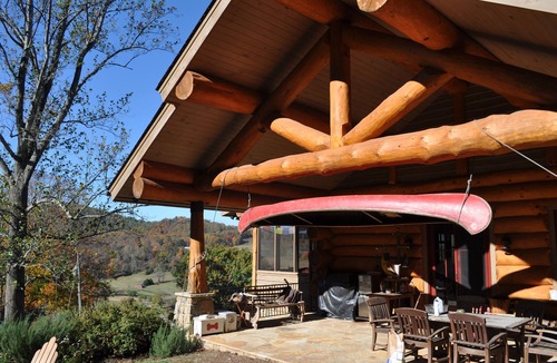 Haywood House | Old Rag View Horse Farm with Log Lodge and Treehouse