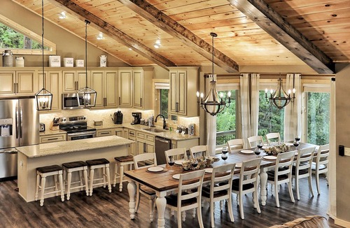 Chalet Village Cabin | PHENOMENAL Luxury Cabin! VIEWS! HUGE Decks! Game Room! Theater! 6 Master Suites!