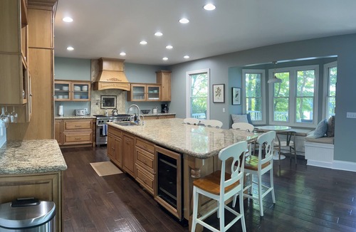 Berrien Springs House | Private dock, Boat, hot tub, fire pit, kayaks, swim island, Notre Dame, wineries