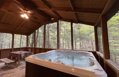 Victor Cabin | Romantic Get-away Cabin in the woods, w/Hottub next to coolest small town in USA