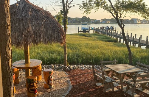 Ocean Pines House | Scenic Water front secluded house with pier and view of the bay overlooking OC