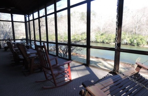 Ellijay Cabin | Secluded 3 Bedrooms, 2 1/2 Baths Cabin on the River with Fire Pit & Hot Tub