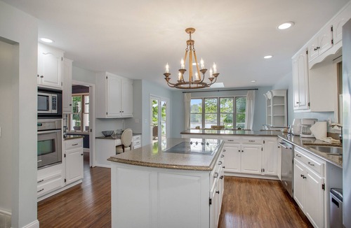 Berrien Springs House | Serene lakefront retreat with an expansive deck, dock access, game room, & AC