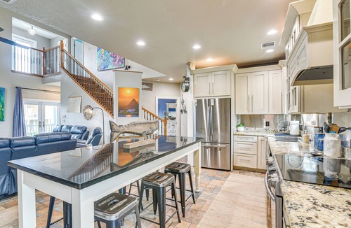 San Luis House | Steps from Gulf: Freeport Home w/Water Views