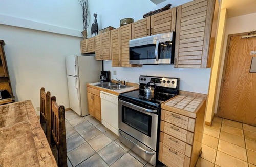 Mountain House Condo | Studio with full kitchen & quick walk to lift