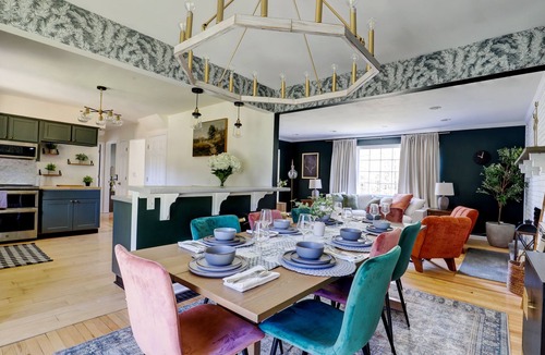 Saugerties House | Stylish Saugerties Retreat with Hot Tub + Game Room + Theater + Firepit