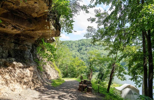 Ansted RV Rental | Tentrr State Park Site - WV Hawk's Nest State Park - Site I - Single Camp