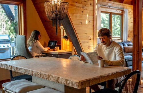 Spring Valley House | Timber A-Frame, Large Deck, Hot Tub, Fireplace