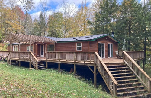 East Branch House | Waterfall View from Secluded 4 Bed Cabin in East Branch, NY with Mountain Views