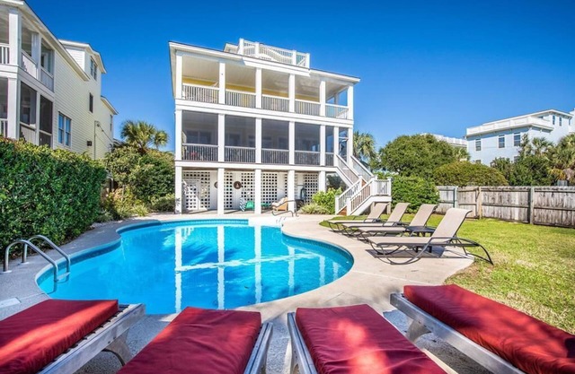 Family Fun Beach House! Ocean Views, Private Pool, Fire Pit, Video Games, Pool Table, Elevator!